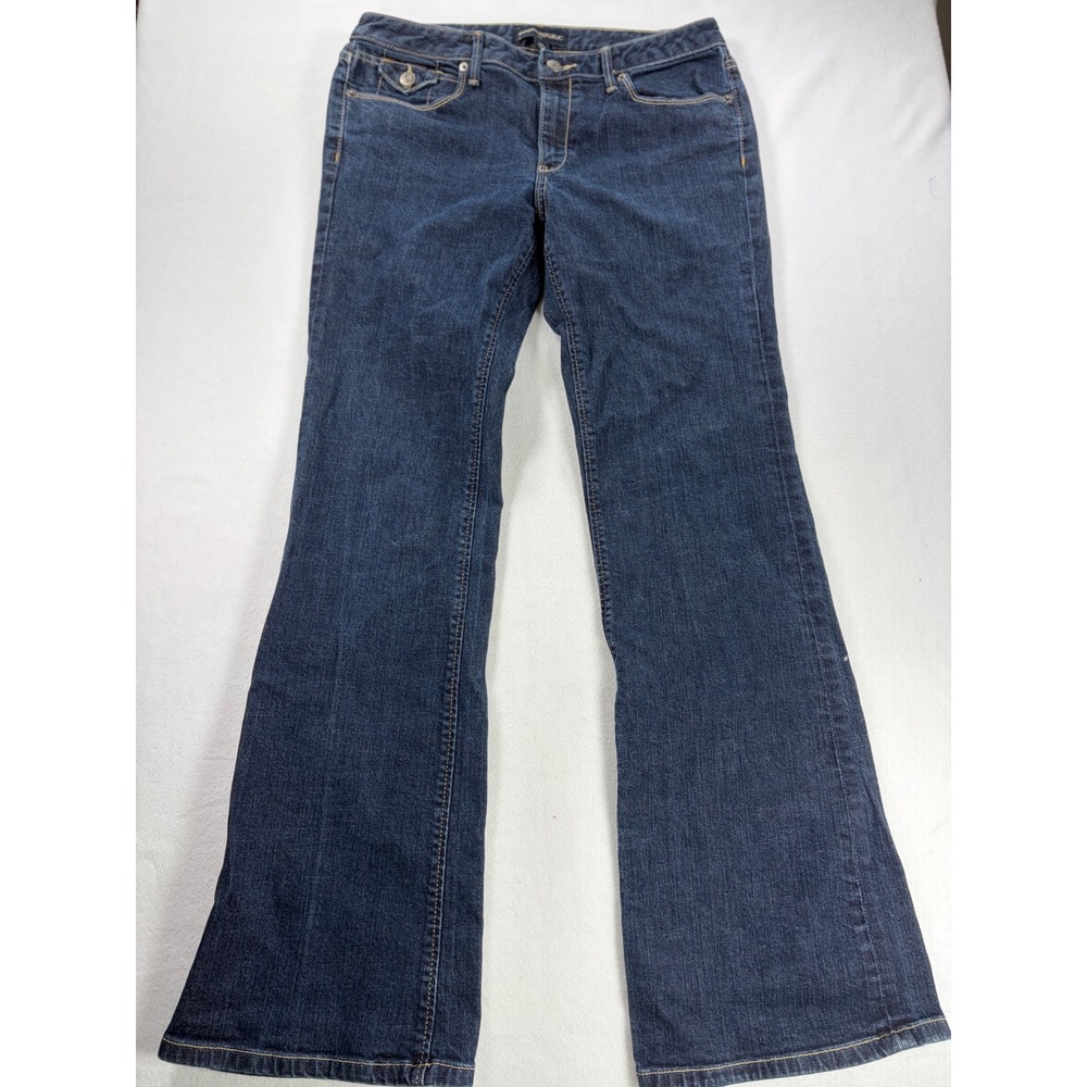 Banana Republic Womens 10R Dark Wash Bootcut Jeans Flap Pocket Denim Pants